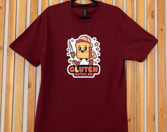 Funny Gluten Hates Me T-Shirt: Food Allergy Tee