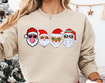 Christmas Cool Santa Shirt, Santa Bubblegum Tee, Unisex Christmas Gift, Santa Claus T-shirt, Holiday Family Shirt, Christmas Party Outfit