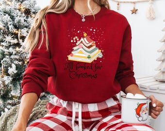 Christmas Book Tree Sweat, Christmas Gift For Teacher, School Christmas Shirt, Book Lovers Christmas Gift, Holiday Sweaters, New Year Shirt