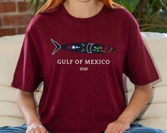 Gulf of Mexico Sardine T-Shirt: Mexico Vacation Map Tee