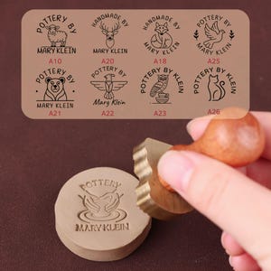 Personalisierter Name Ton Stempel｜Custom Business Logo Stempel｜12 mm Dicke Messing Keramik Stempel｜Messing Stempel für Ton｜Pottery Studio Geschenke