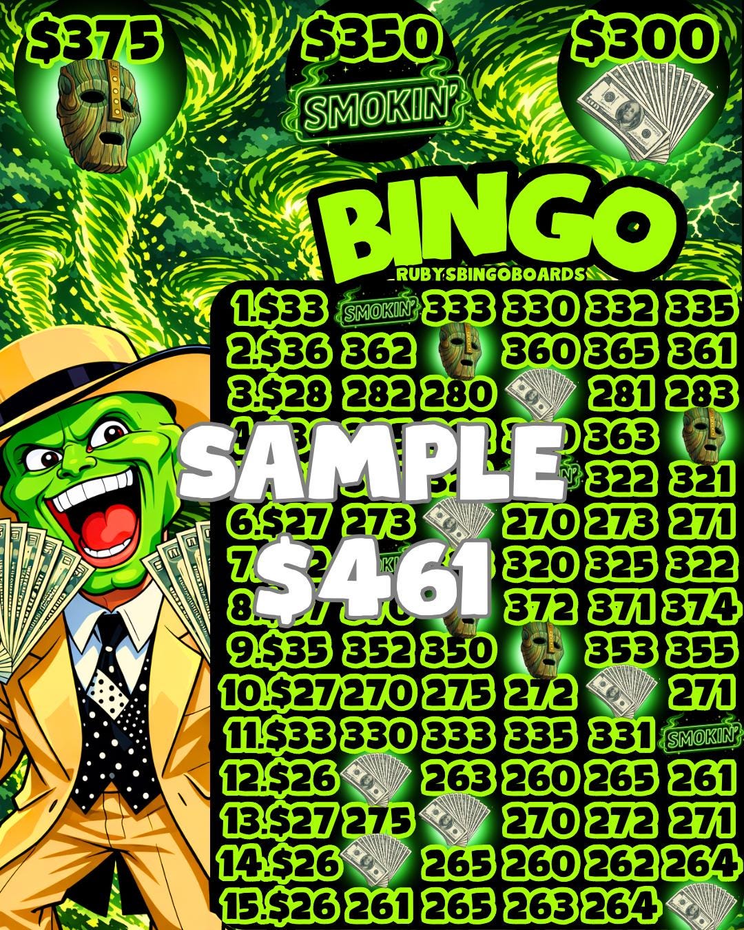 Mask Bingo Board 375 - Etsy