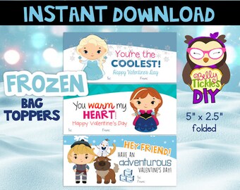 Imprimibles DIY para Bolsas de San Valentín de Frozen