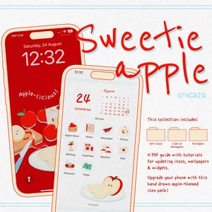 Apple App Icon Pack: Handgezeichnete Illustrationen für iOS/Android (Digitaler Download)