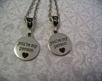 Two Best Friends You're My Person Necklace Jewelry Gift