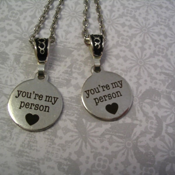 Two Best Friends You're My Person Necklace Jewelry Gift