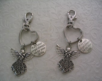 2 Angel Keychains Always By Your Side Charms for Friends Mother Daughter or Sisters Purse Charms Gift