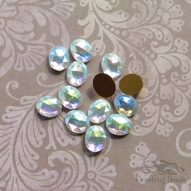 Aqua Smooth Glass Cabochons - Treefrog Beads