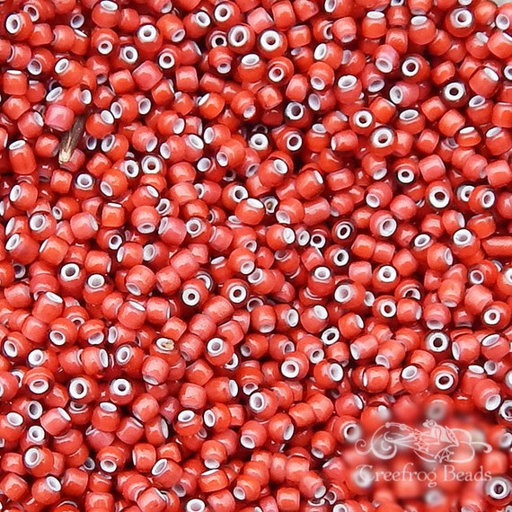 Italian Whiteheart Seed Beads - 6/0 Red Rose Mix - Treefrog Beads