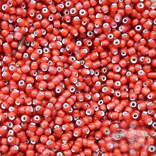 Italian Whiteheart Seed Beads - 12/0 Bright Red