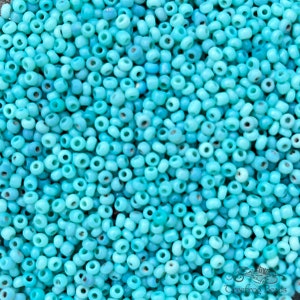 Size 11/0 antique Italian seed beads in opaque baby blue and turquoise mix. 10 grams of vintage Venetian glass beads in shades of pale blue. image 5