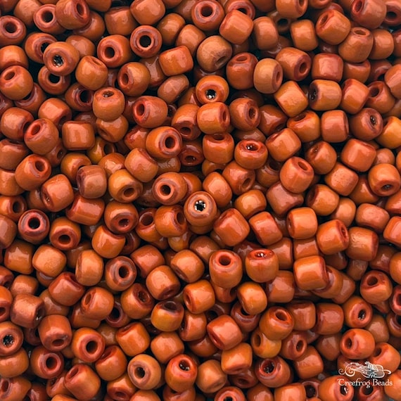 Size 5/0 Antique Italian Glass Seed Beads in Opaque Terra Cotta