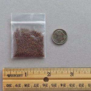 Size 18/0 antique micro seed beads in opaque brown mocha. Very small vintage Italian glass microbeads for detailed beading & doll arts. image 4