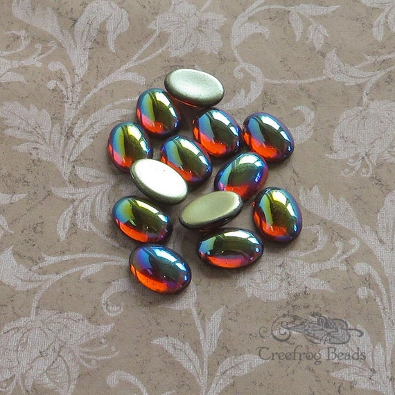 10 X 14 Mm Clear Glass Oval Cabochons Oval Cabochons Glass Gems
