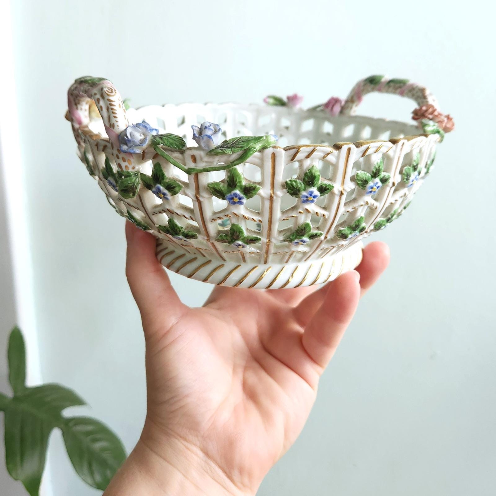 Dresden Porcelain Basket - Etsy