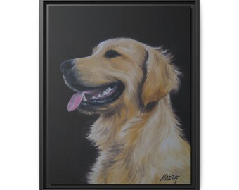 Canvas Print, Golden Retriever Dog Portrait, Animal Art, Oil Painting Replica, Home Wall Decor, Dog Lover Gift, Pet Memorial, Animal
