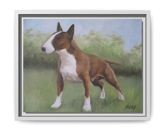 Strong, Canvas Print,  Wall Art, Matte Canvas Print, Framed, Bull Terrier Art
