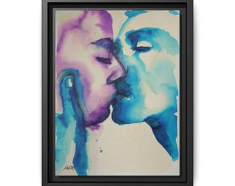 Kiss Me My Way, Canvas Print, Love Art, Matte Canvas Print, Home Decor, Kiss