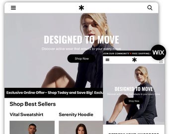 Active Wear Wix Template | Wix Website Theme | Fashion Wix Template | Wix Fitness Website | Website Design Template | Wix Website Template