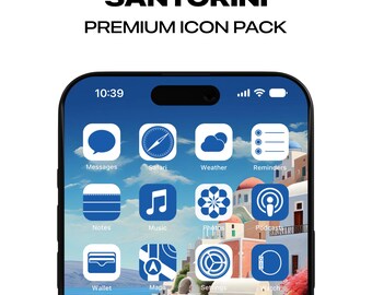 Santorini iPhone App Icons Homescreen Travel Icons Home Screen Widgets Greece Media Free Custom Icons Icon Pack iPhone & Android