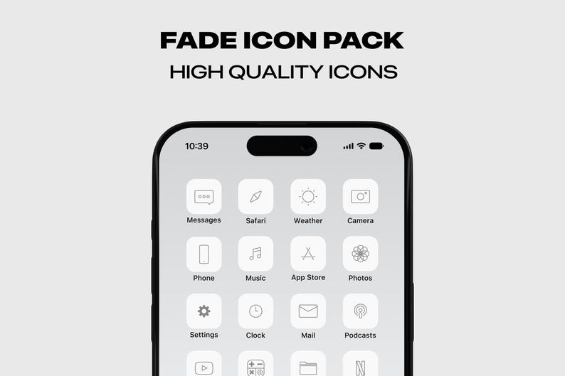 Fade Light Mode Icons Minimal App Icons White Icon Pack Ios 18