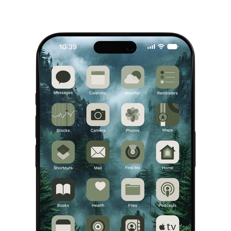 Forest Minimal iPhone App Icons Homescreen Icons Home Screen Widgets ...