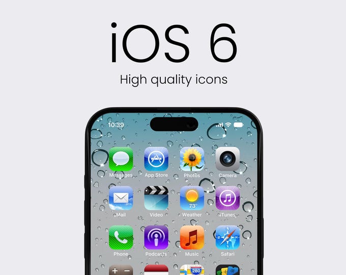 IPhone Ios 16 Retro Old App Icons Pack - Ios 6 Style Original App Icons ...