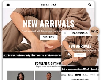 Essentials Wix Template | Wix Website Theme | Fashion Wix Template | Wix Clothing Website | Website Design Template | Wix Website Template