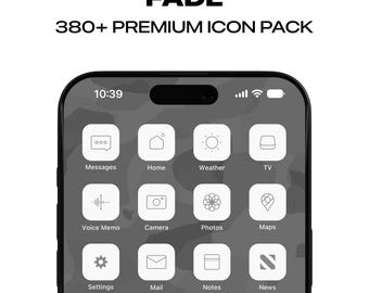 Fade Light Mode Icons | Minimale App-Icons | Weiß Icon-Pack | iOS 18 Startbildschirm | Icon-Pack | Android-Icons | Minimalistische iPhone Icons