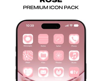 Rose iPhone App Icons Homescreen Icons Rose Gold Icons Home Screen Widgets Rose Gold Pink Free Custom Icons Icon Pack iPhone & Android