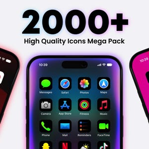 2000+ iOS App Icons Homescreen Icons Mega App Pack Home Screen Widgets Social Media Free Custom Icons Bundle Icon Pack iPhone & Android
