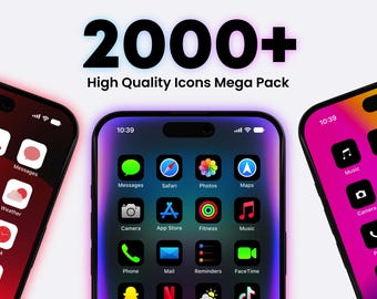 2000+ iOS App Icons Homescreen Icons Mega App Pack Home Screen Widgets Social Media Free Custom Icons Bundle Icon Pack iPhone & Android