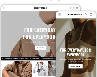 Essentials II Shopify Theme | Shopify Theme Template | Fashion Shopify Theme | Shopify Clothing | Website Design Template | Shopify Website