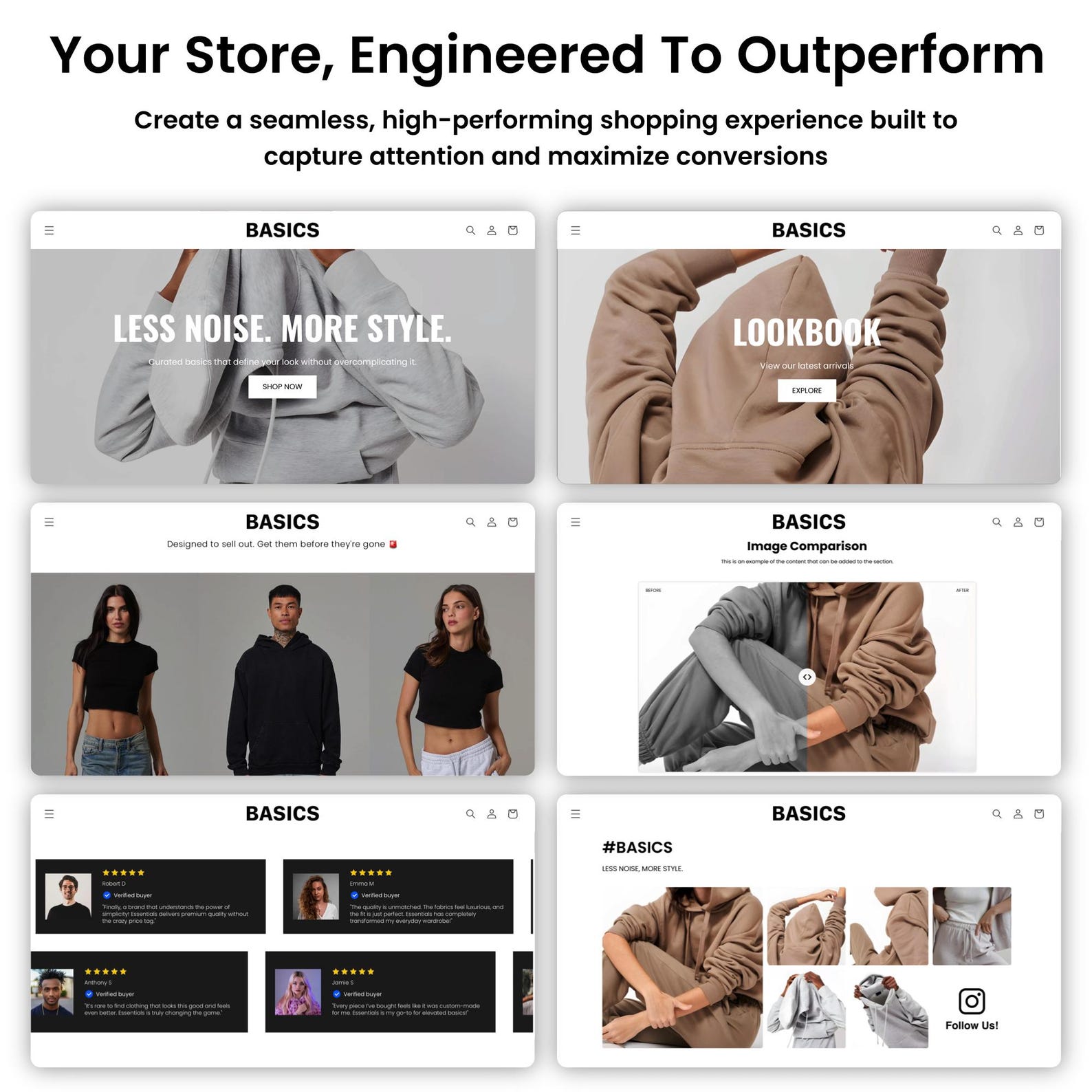 Basic Shopify Design Basics Shopify Theme | Shopify Theme Template | Fashion Shopify Theme ...