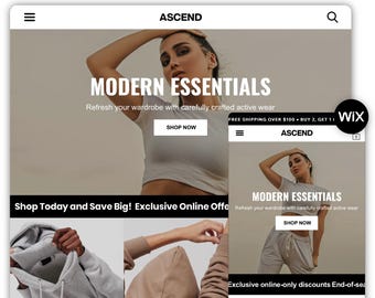 Ascend Wix Template | Wix Website Theme | Fashion Wix Template | Wix Fitness Website | Website Design Template | Wix Website Template