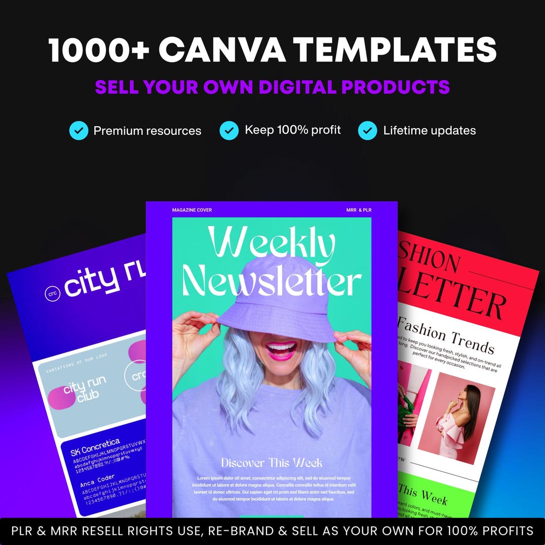 1000+ Canva Templates Bundle | MRR, PLR, Resell Rights | Canva ...