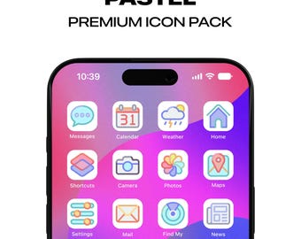 Pastel Colour iPhone App Icons Homescreen Icons Home Screen Widgets Social Media Free Custom Icons Icon Pack for iPhone & Android