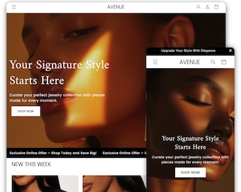 Tema de Shopify para joyería / Plantilla de tema de Shopify / Tema premium de Shopify / Tema de Shopify / Plantilla de diseño web / Sitio web de Shopify