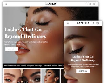 Lashed Shopify Theme | Shopify 2.0 Theme Template | Lashes Shopify Theme | Shopify Beauty | Website Design Template | Shopify Website