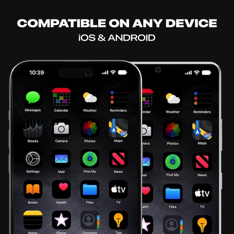 Dark Mode Ios Onyx Black App Icons Dark Minimal Stunning Ios 14 ...