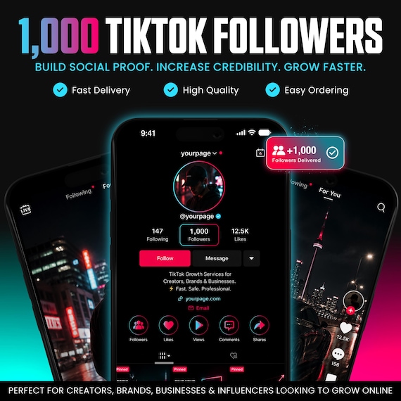 1,000 TikTok Followers | TikTok Growth Service | Social Media Promotion | TikTok Audience Growth | TikTok Marketing