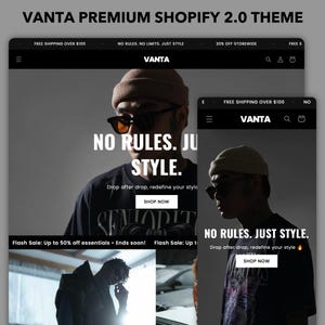 Vanta Shopify Theme | Shopify 2.0 Theme Template | Fashion Shopify Theme | Shopify Clothing | Website Design Template | Shopify Website