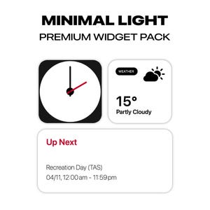 Minimal Light Mode Widget Pack: iPhone & Android (Digital Download)