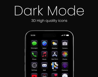 Dark Mode iPhone App Icons Homescreen Icons Minimal Inflatable Home Screen Widgets Social Media Free Custom Icons Icon Pack iPhone & Android