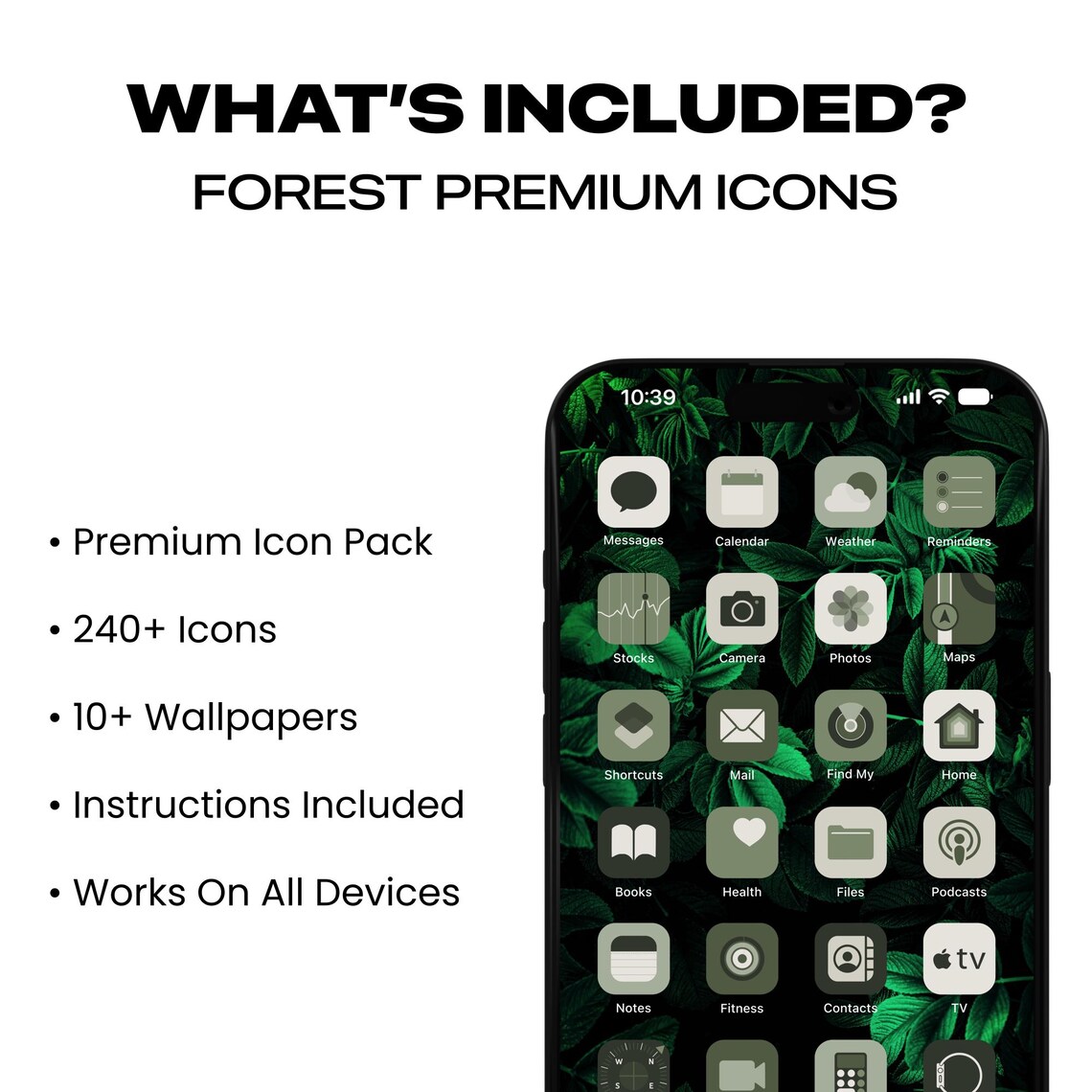 Forest Minimal iPhone App Icons Homescreen Icons Home Screen Widgets ...