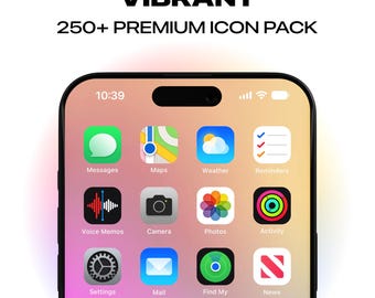 Vibrant iPhone App Icons Homescreen Icons Minimal Gradient Home Screen Widgets Social Media Free Custom Icons Icon Pack iPhone & Android