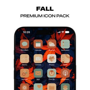 Fall Seasons iPhone App Icons Homescreen Icons Home Screen Widgets Social Media Free Custom Icons Icon Pack for iPhone & Android