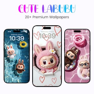 Labubu Cute Wallpapers for iPhone and Android Phones Home & Lockscreen Walls Home Screen iOS Themes Mobile 4K Wallpapers Labubu Wallpapers