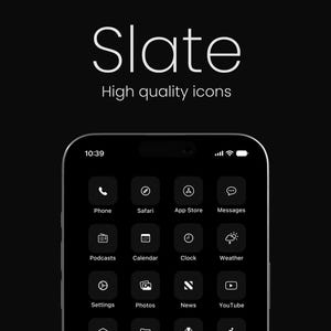 Slate Dark Mode iPhone App Icons Homescreen Icons Minimal Dark Home Screen Widgets Social Media Free Custom Icons Icon Pack iPhone & Android