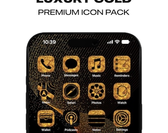 Luxury Gold iPhone App Icons Homescreen Icons Luxury Home Screen Widgets Marble Media Free Custom Icons Icon Pack iPhone & Android